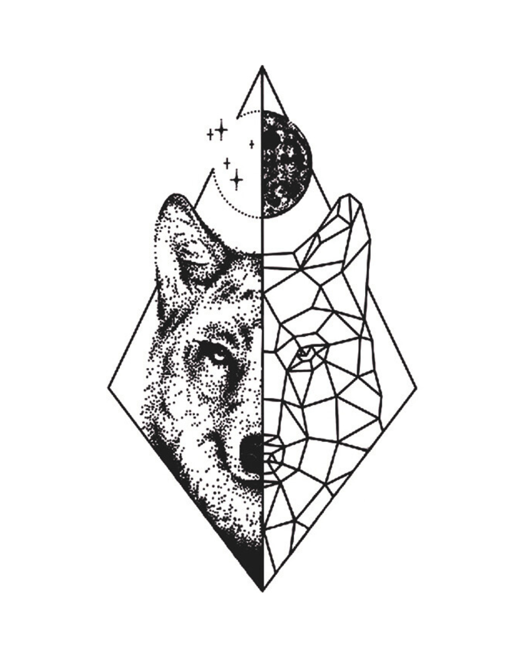 Lobo Geométrico | 10x18CM